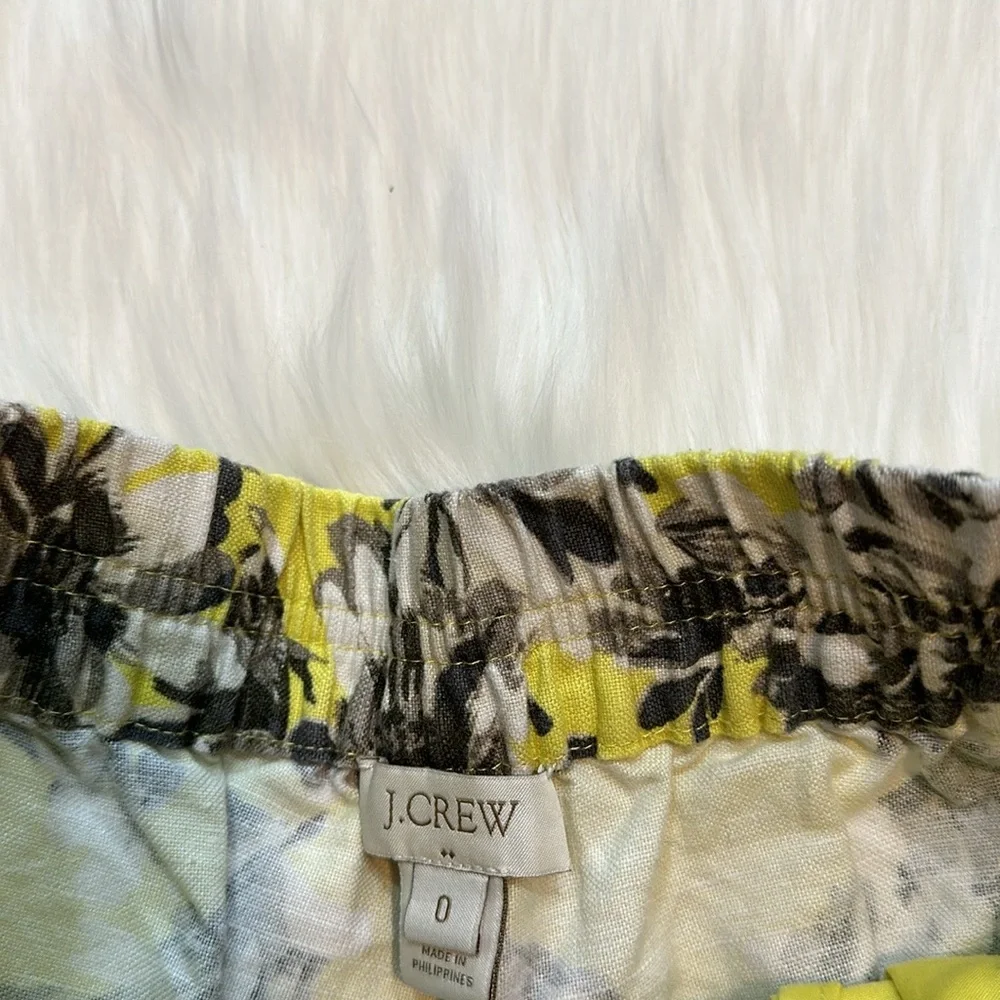 J. Crew Yellow Floral Linen-Blend Boardwalk Shorts - Picture 4 of 5